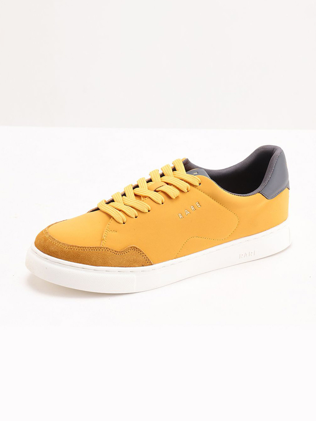 RARE RABBIT Mawi Men Yellow Woven Design Sneakers