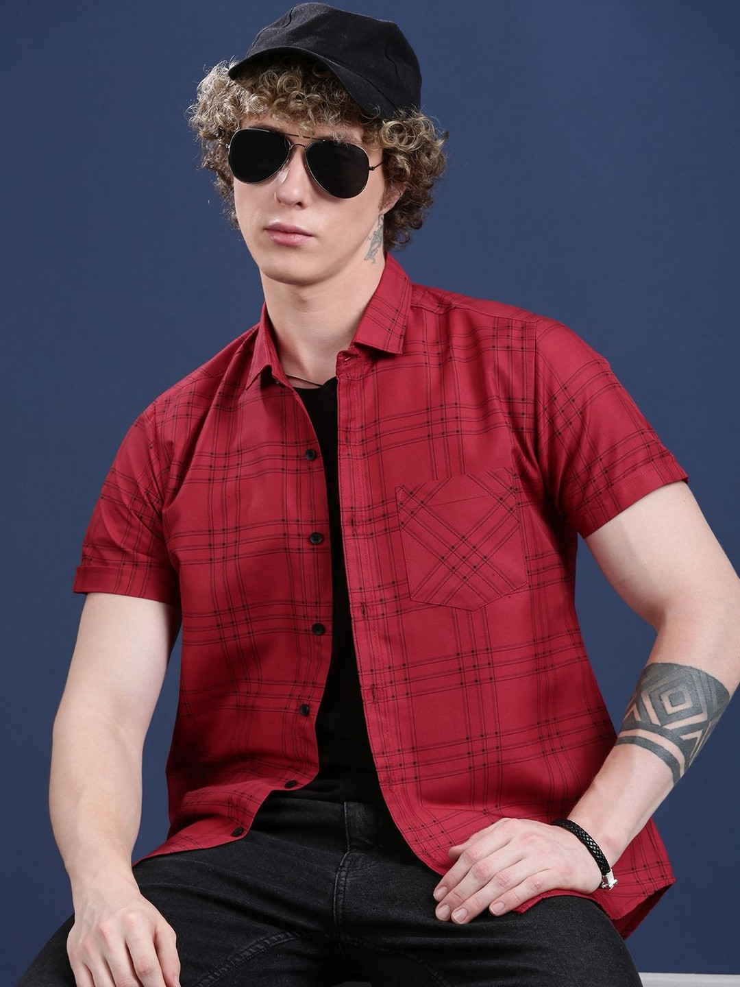 Voroxy Men Printed Cotton Casual Shirts