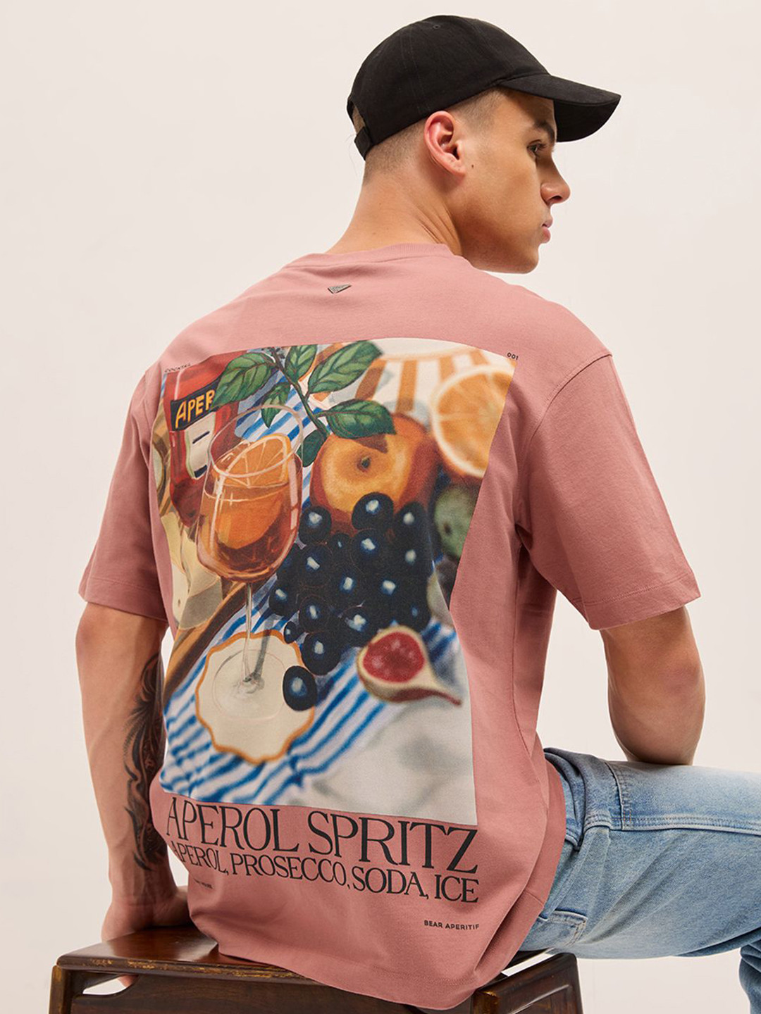 THE BEAR HOUSE Oversized Graphic Printed Crew Neck Pure Cotton T-Shirt