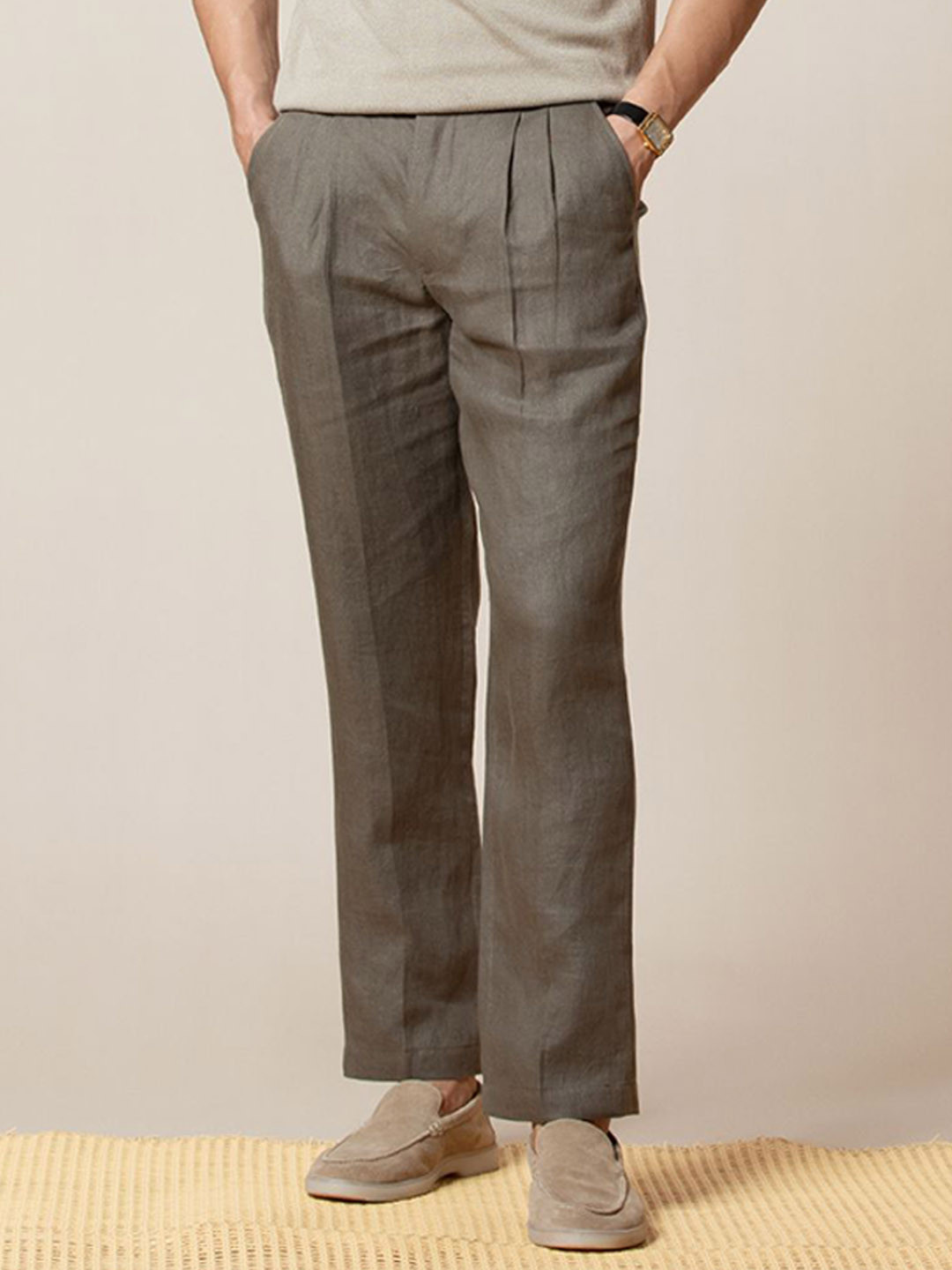 LOVE PANGOLIN Pleated Hemp Pants