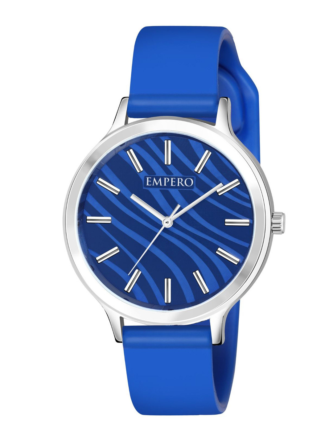 EMPERO Women Brass Printed Dial & Straps Analogue Watch EAB68 Dark Blue Silicone