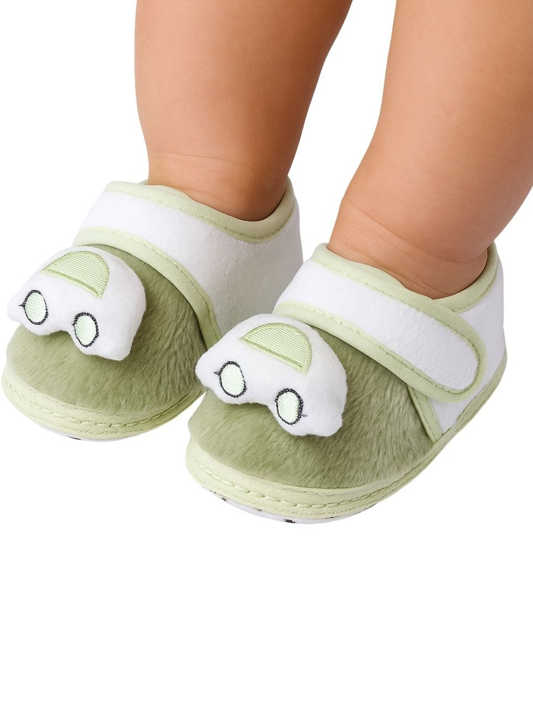 NESKA MODA Girls Cotton Car Applique Booties