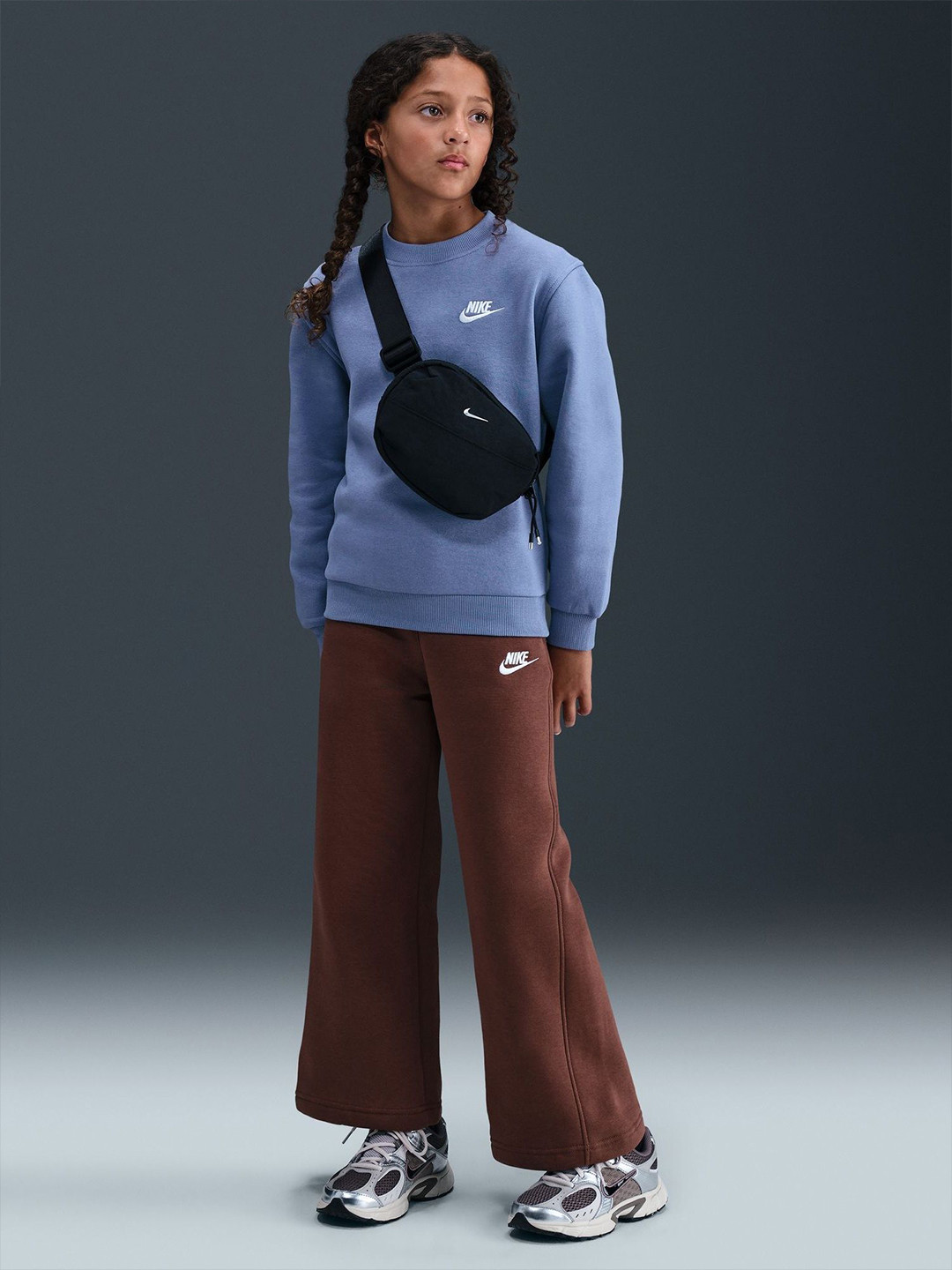 Nike Kids Brand Logo Printed Sportswear Long Sleeves Sweatshirt