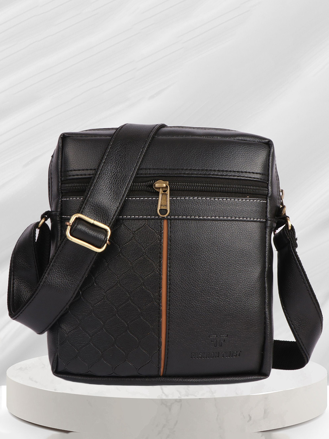 Fashion twist Unisex Textured Crossbody Messenger Bag