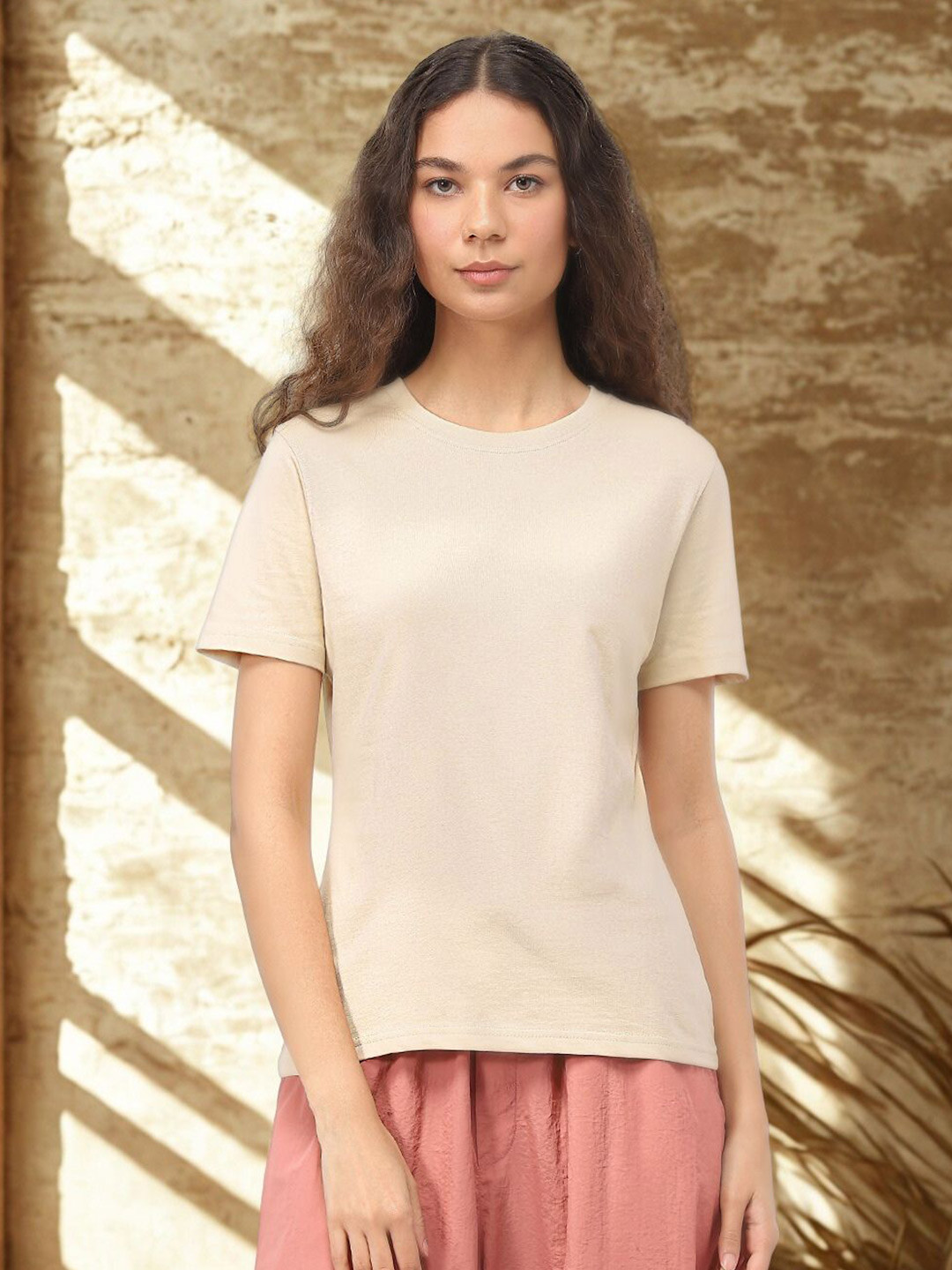 NOBERO Short Sleeves Pure Cotton Regular Fit T-shirt