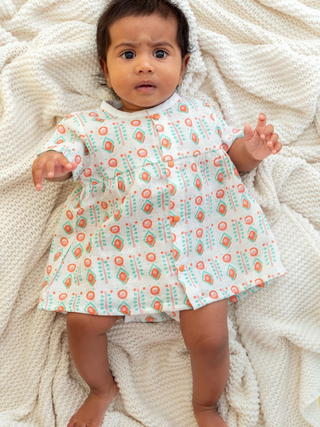 A Toddler Thing Girls Muslin Front Button Frock