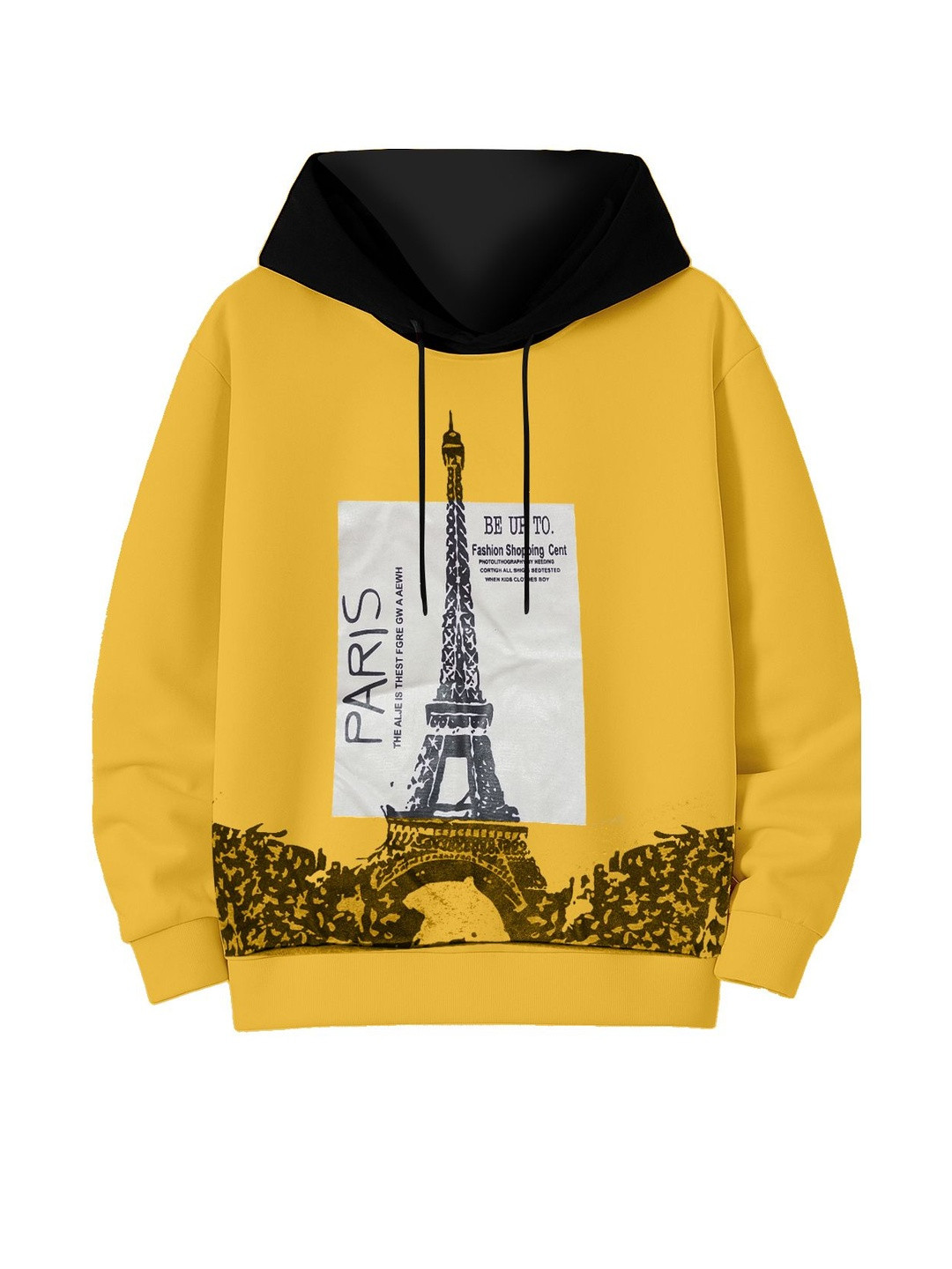 Fasha Kids Mustard Soft-Comfortable & Printed Hoodie Sweatshirt
