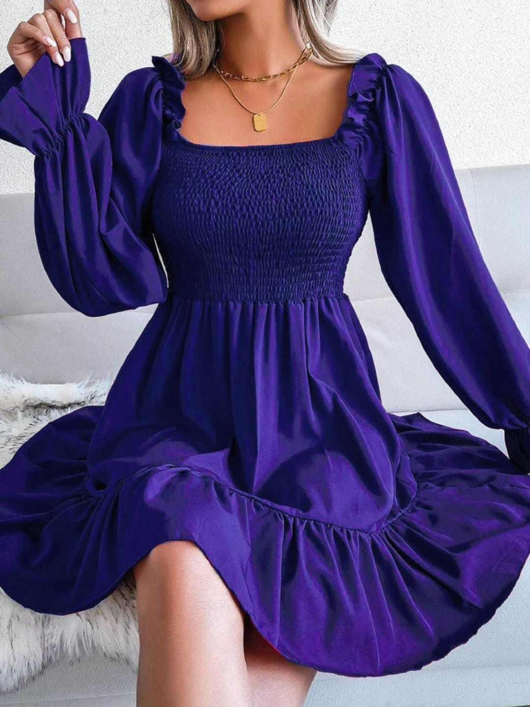 liker travel luggage Women Square Neck Fit & Flare Dress