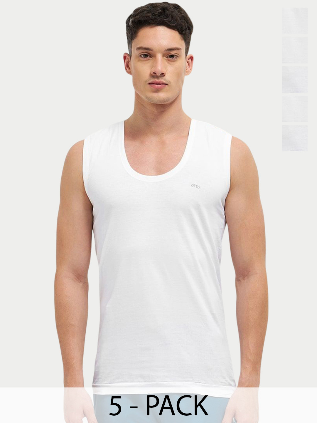 OTTO ESSENTIAL Pack Of 5 Men Cotton Innerwear Vests