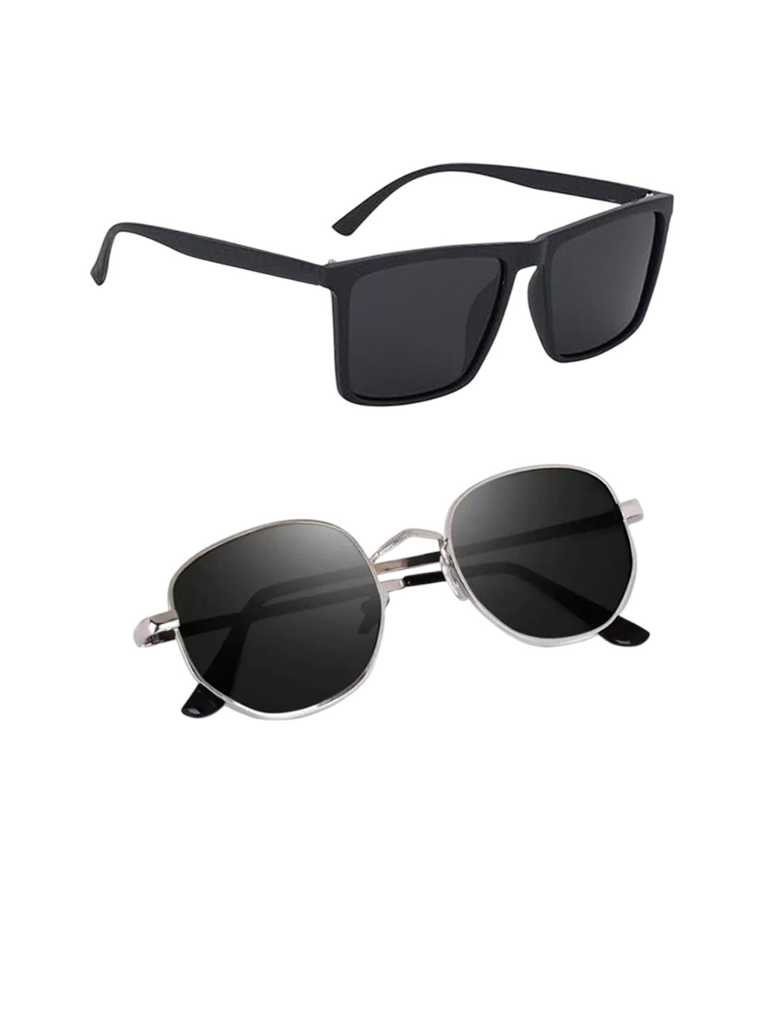 Elligator Unisex Set Of 2 UV Protected Square Sunglasses