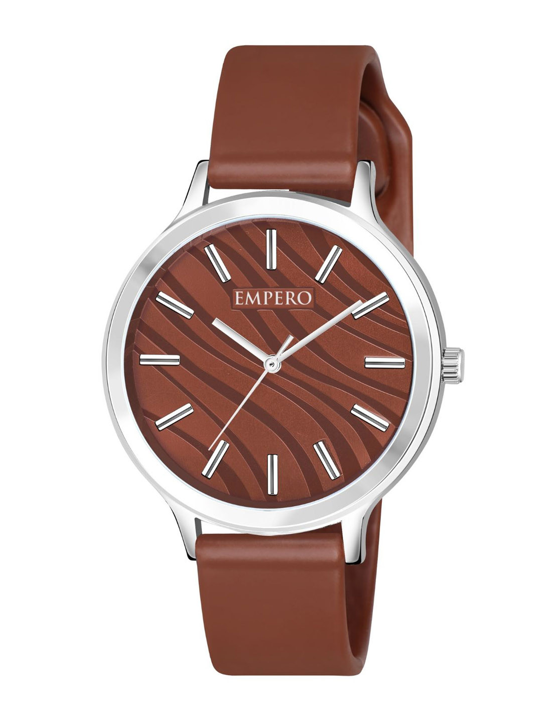 EMPERO Women Brass Printed Dial & Straps Analogue Watch EAB68 Brown Silicone