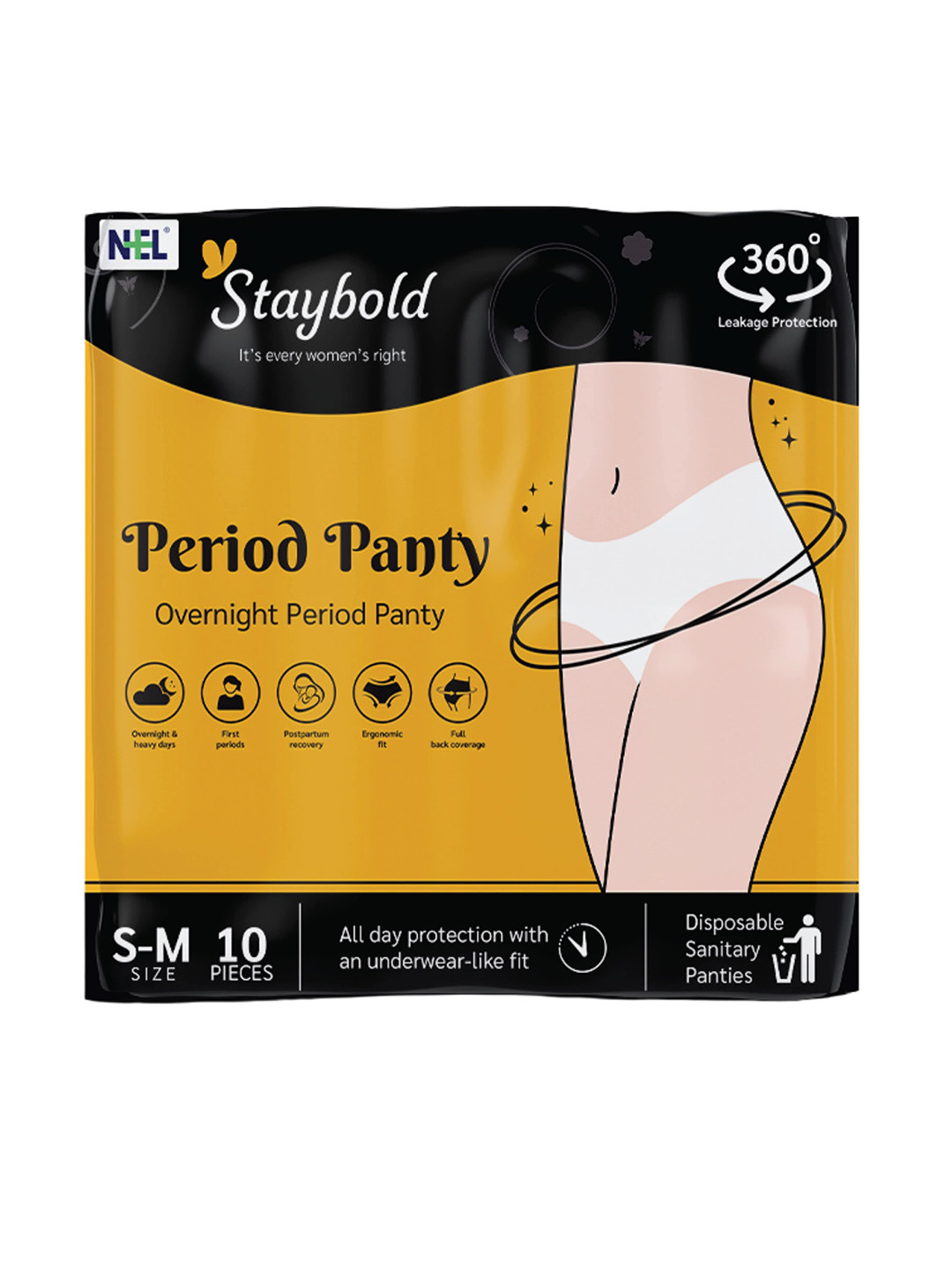 Staybold Super Absorbent Disposable Period Panties - S/M - 10Pcs