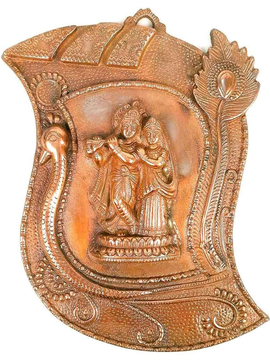 apka mart Bronze Shri Radha Krishna Wall Hanging Idol Wall Decor
