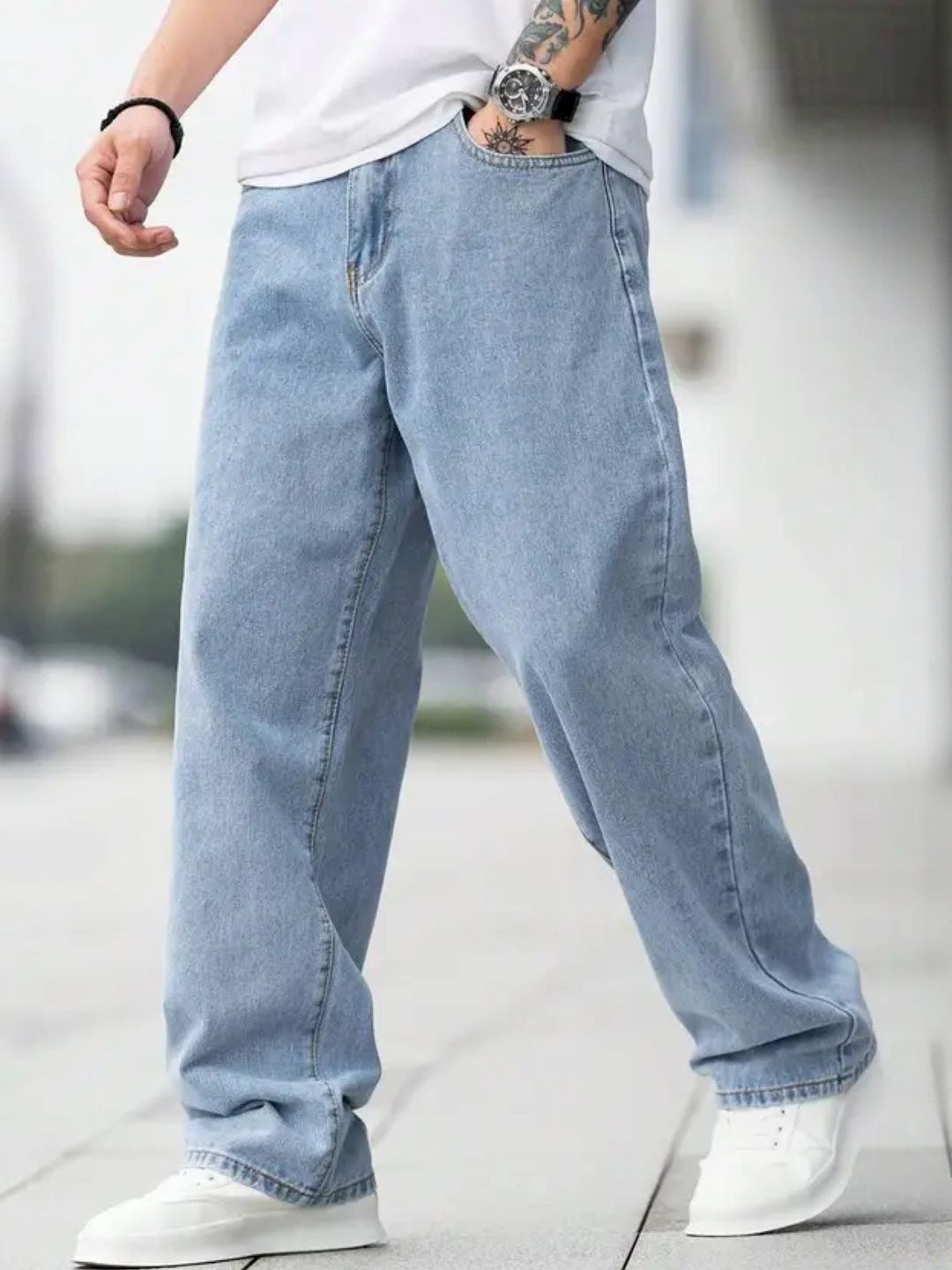 SZN Men Baggy Sky Blue Denim Jeans