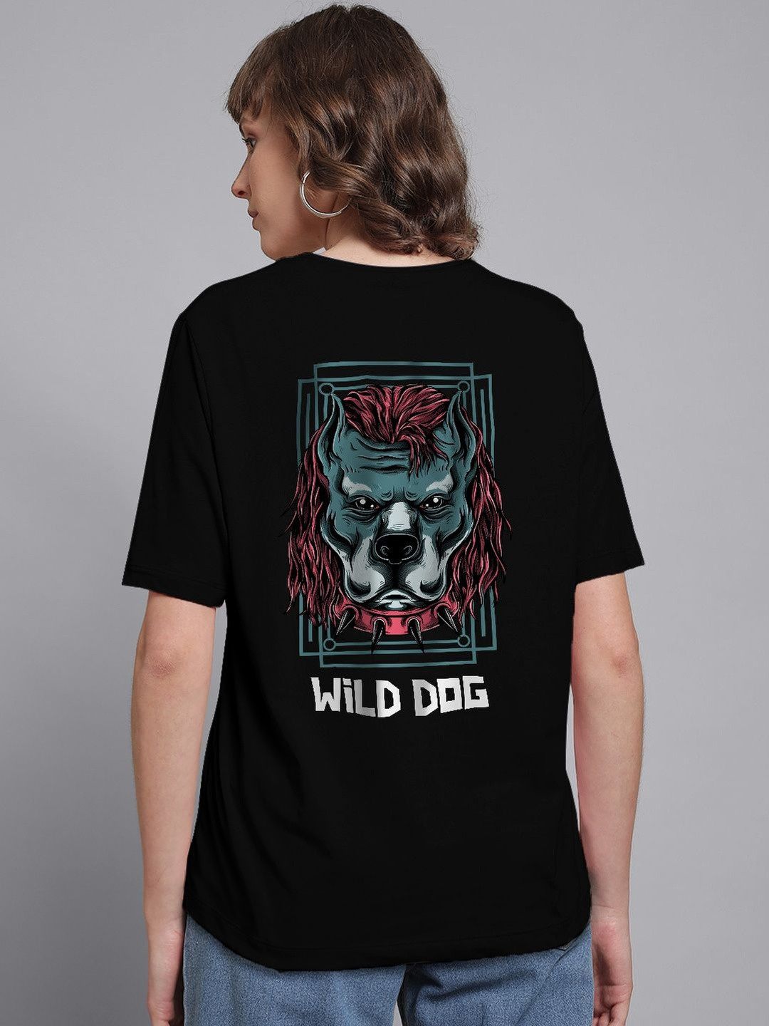 PVC RAIMENTS Women Cotton Black Printed Short Sleeves Tshirts