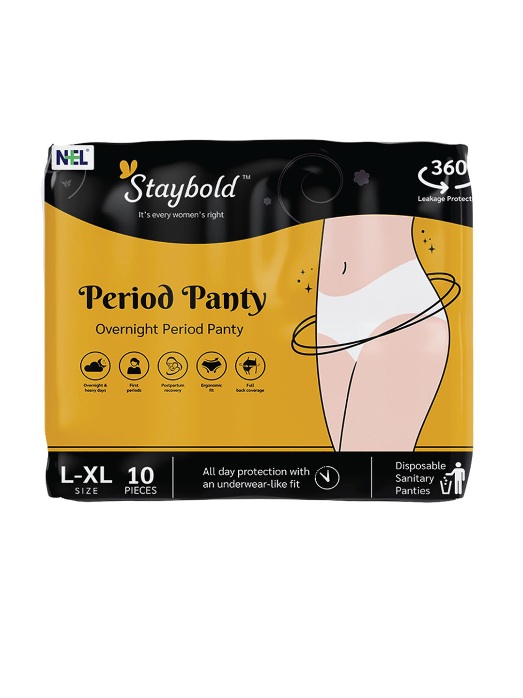 Staybold Staybold Super Absorbent Disposable Period Panties - L/XL - 10Pcs