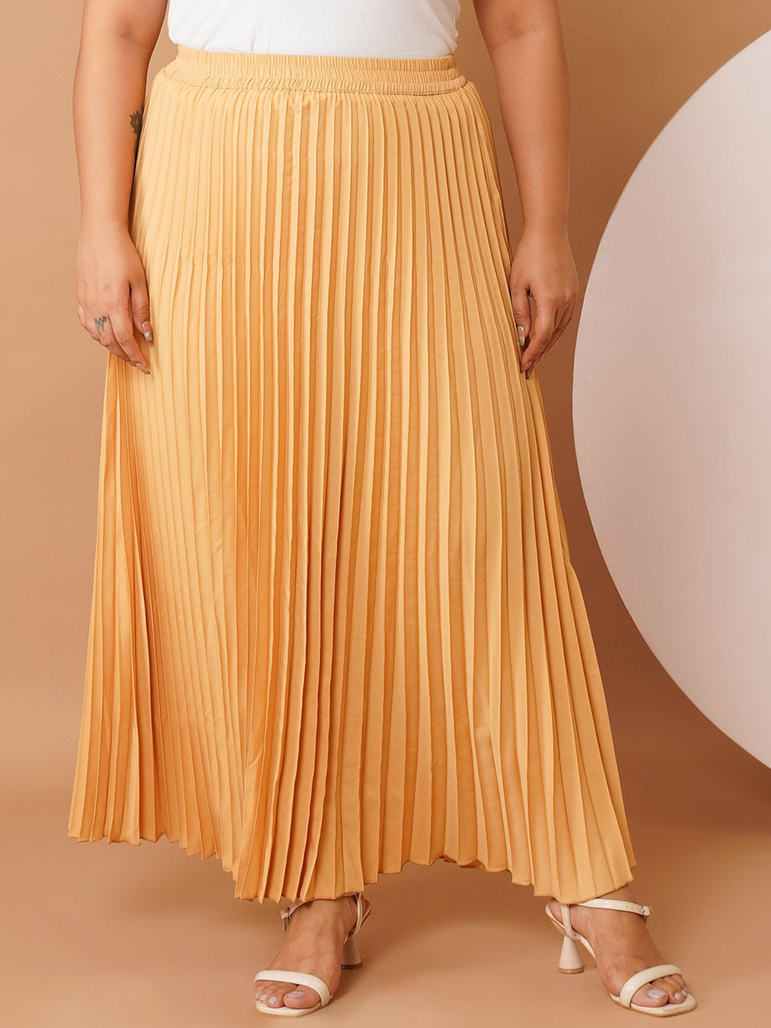 U&F Beyond Pleated A-Line Maxi Skirt