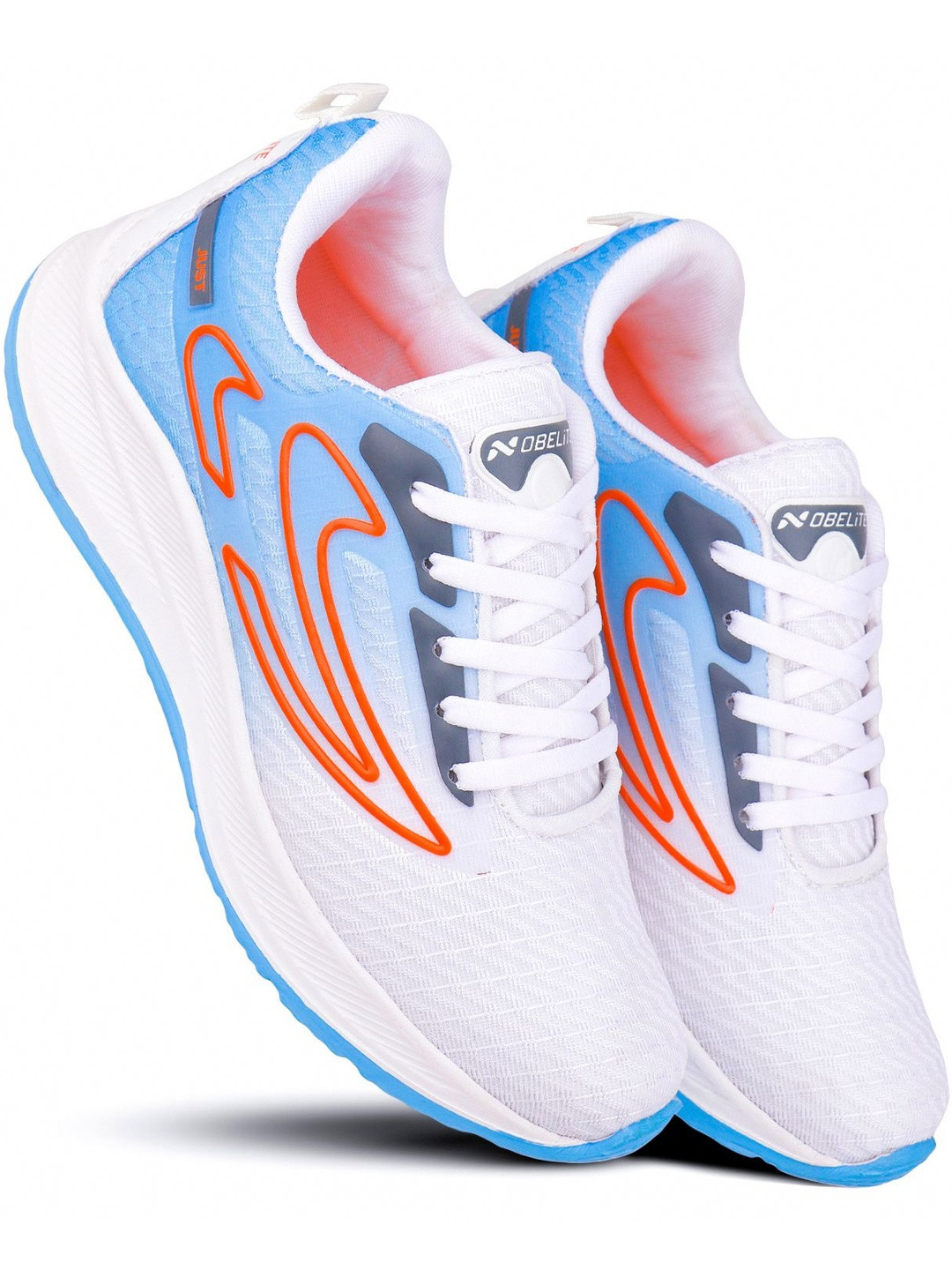 NOBELITE Men & Blue Mesh Running Non-Marking Shoes