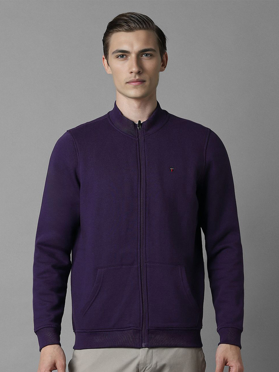 Louis Philippe Sport Front Open Cotton Sweatshirt