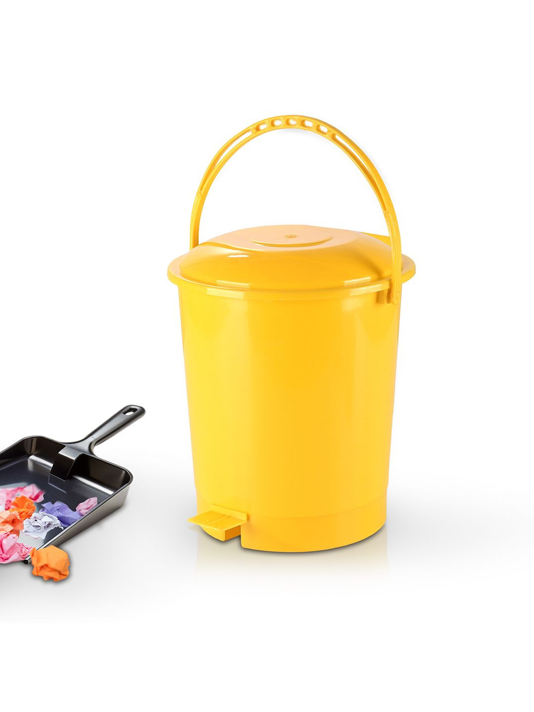 Kuber Industries Yellow Kitchen Pedal Dustbin - 10 Ltr
