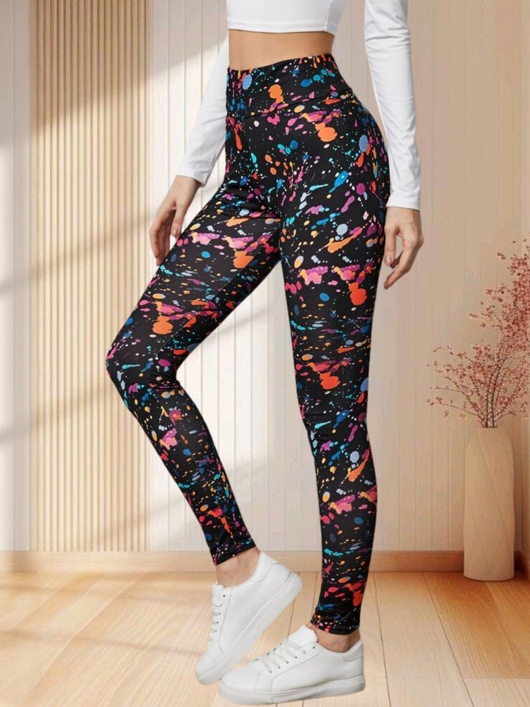 Moda Rapido Women's Black Stretchable Cotton Lycra Blend Jeggings