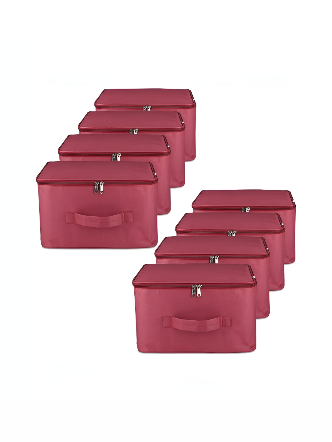 RUBOXA Maroon 8 Pieces Multi-Utility Waterproof Square Organisers