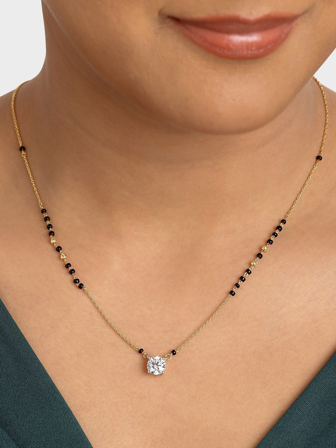 Crash.Club By CKC 18 KT Gold-Plated Diamond Studded Necklace