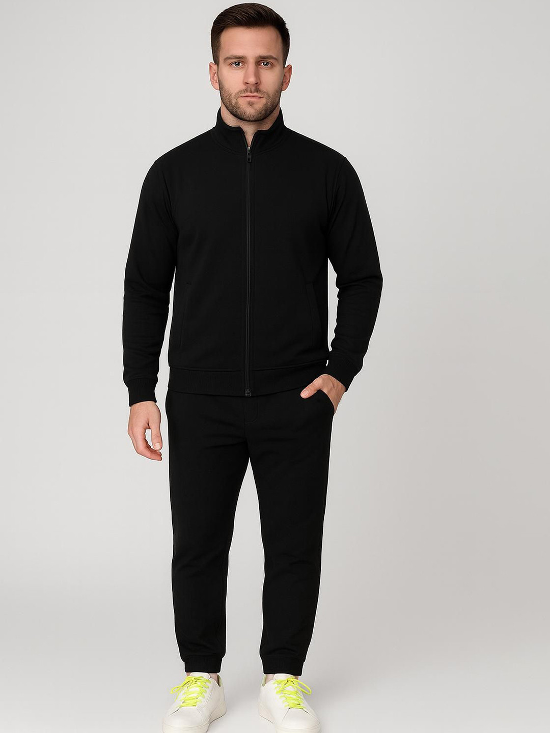 HIRRUX Rapid-Dry Mock Collar Double Layer Running Tracksuit