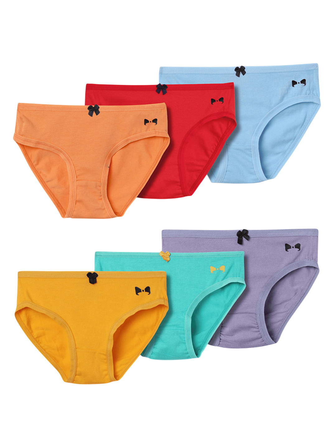 lil berry Pack Of 6 Girls Cotton Basic Briefs-LB13_C1_4-6-Multi