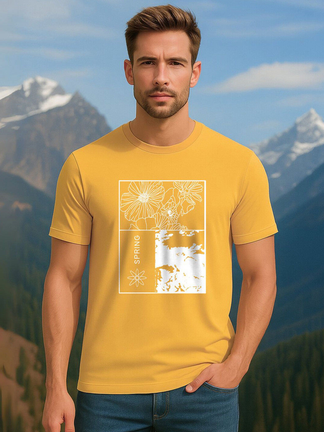 NOBERO Graphic Printed Short Sleeves Pure Cotton T-shirt