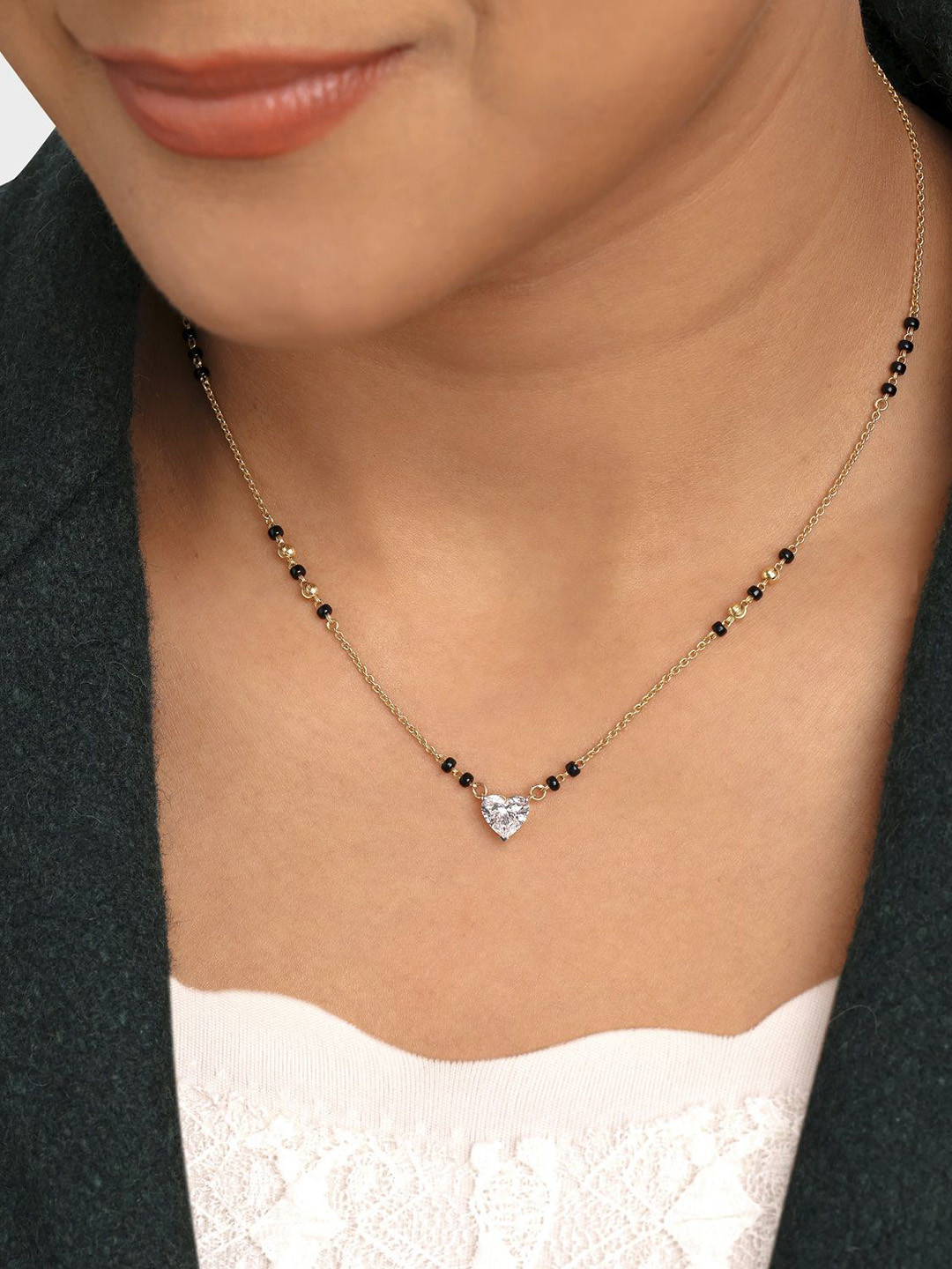 Crash.Club By CKC 18 KT Gold-Plated Lab Grown Diamond Studded Necklace 4.01 g