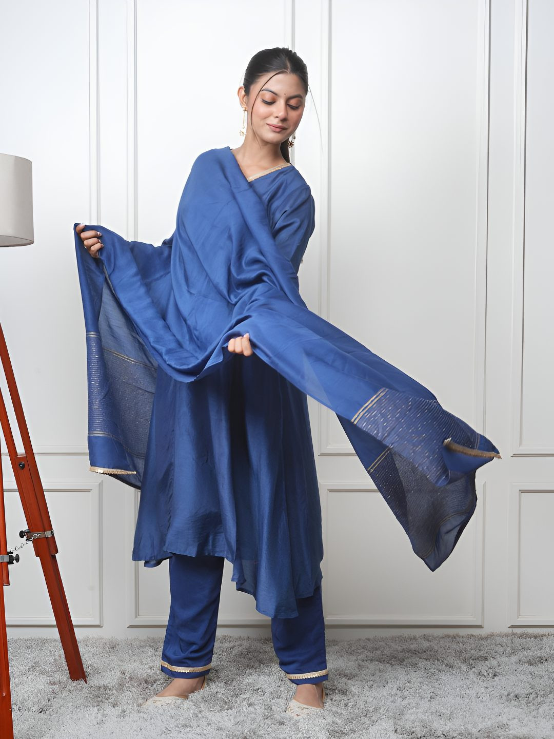 EESHA GUPTA Women Gotta Patti A-Line Kurta with Trousers & Dupatta