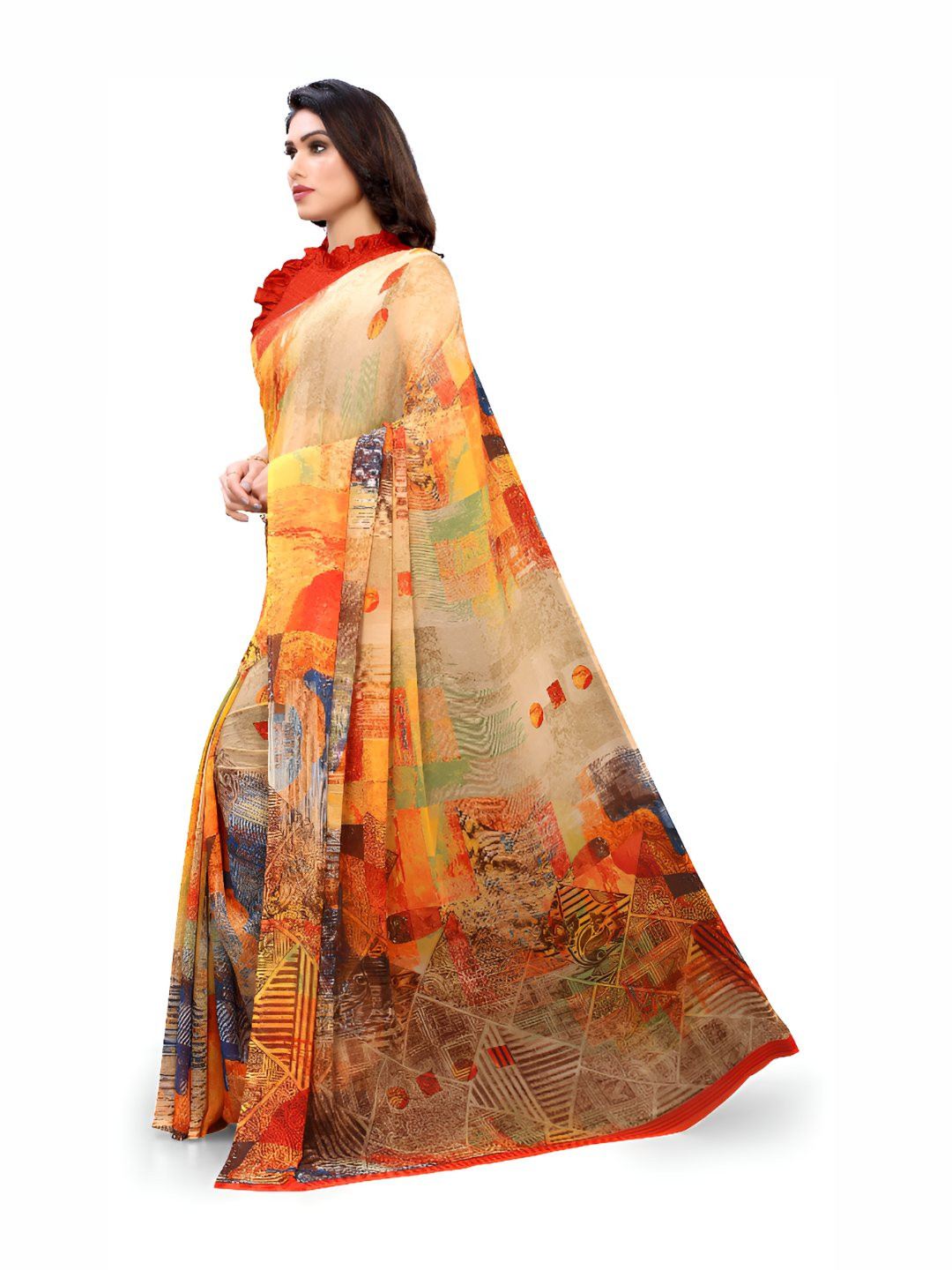 MADHUR MILAN Printed Pure Georgette Saree