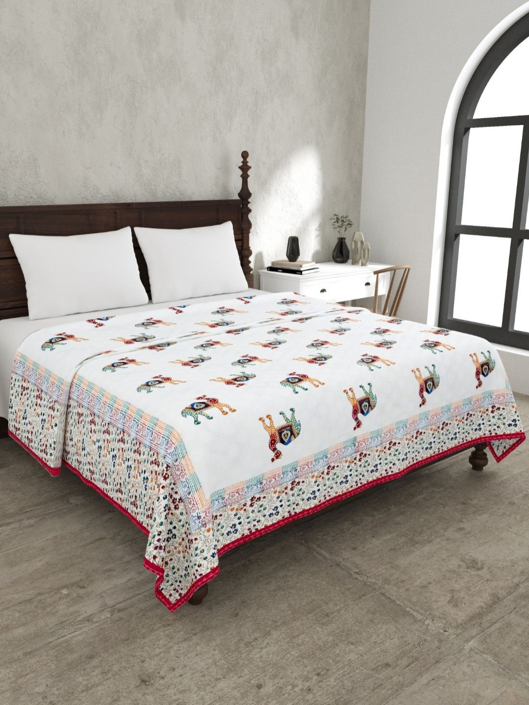 The Craft Monk Satrangi Printed Pure Cotton AC Room 150 GSM Double Bed Dohar