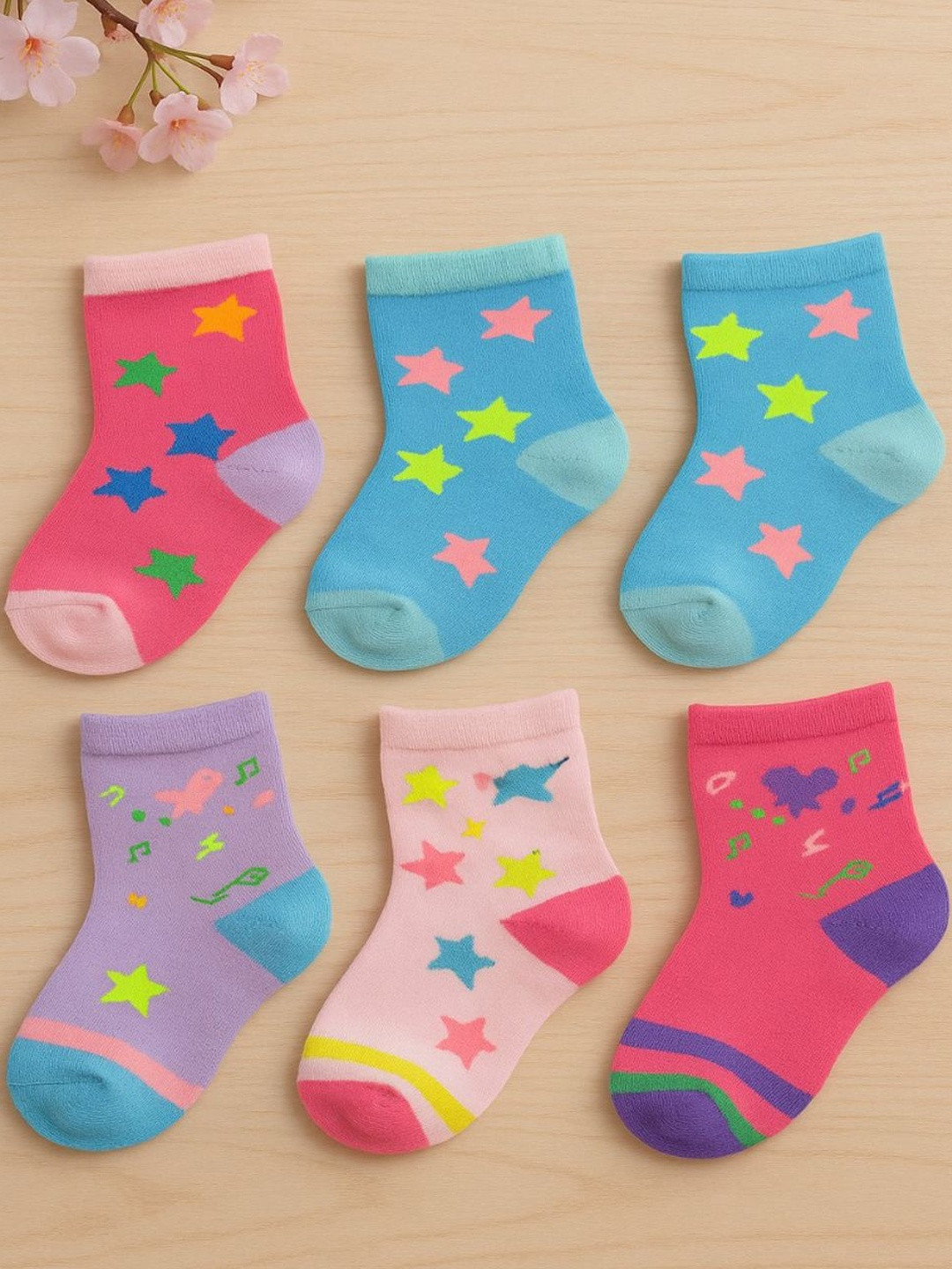 Cortica Kids Pack Of 6 Cotton Lycra Sock