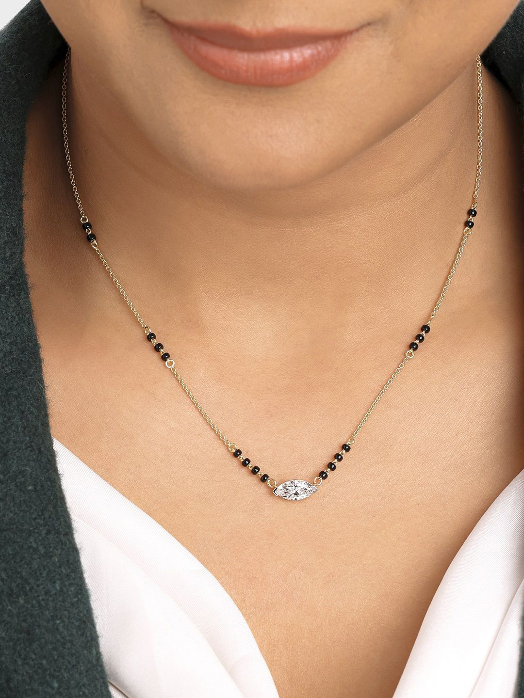 Crash.Club By CKC 18 KT Gold-Plated Diamond Studded Necklace