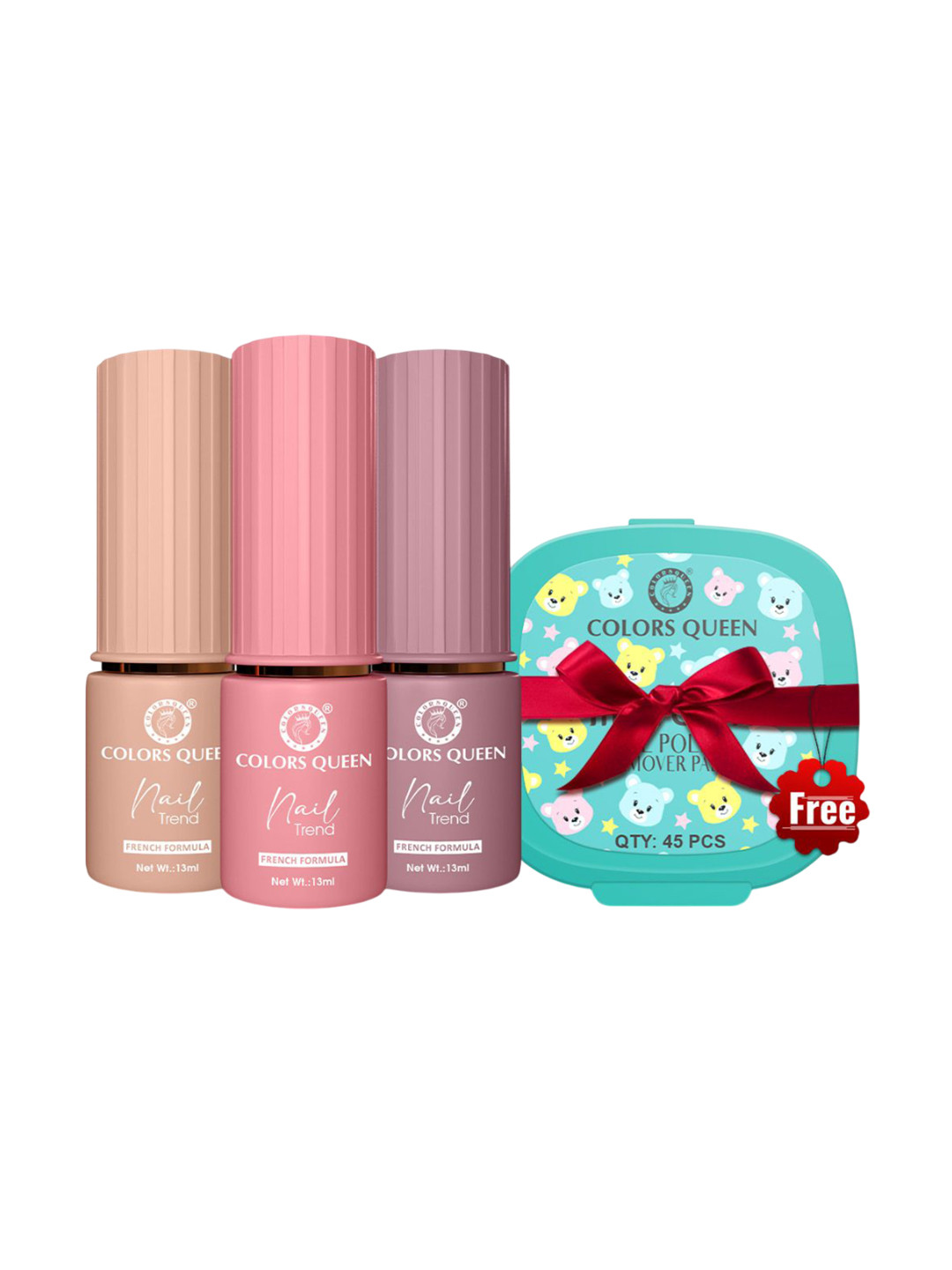 Colors Queen Set Of 4 Nail Trend Glossy Nail Paint & Remover Combo- Shade No. 01 - 06 - 34