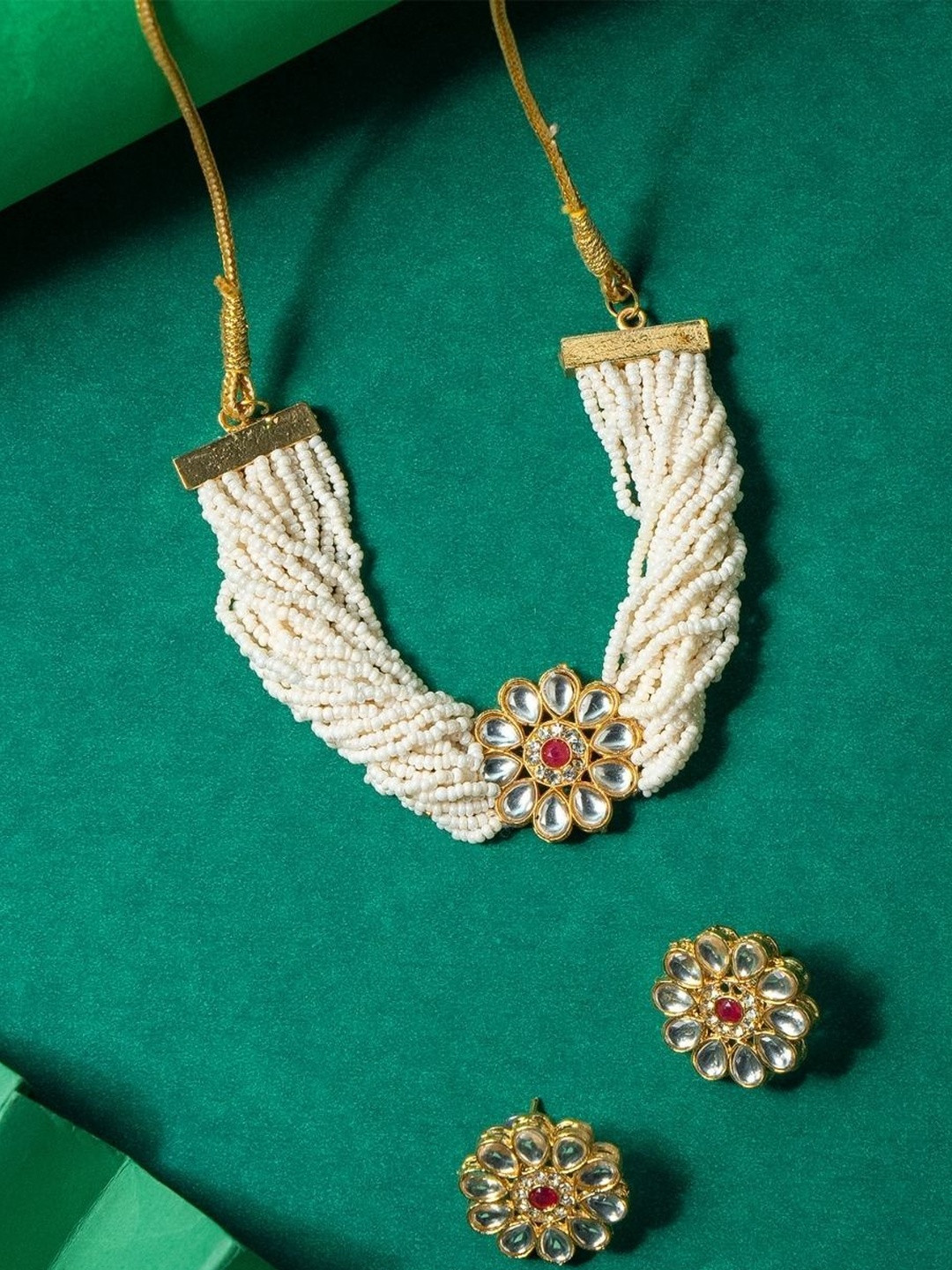 Kizzi Women White Gold Plated Jewellery Set