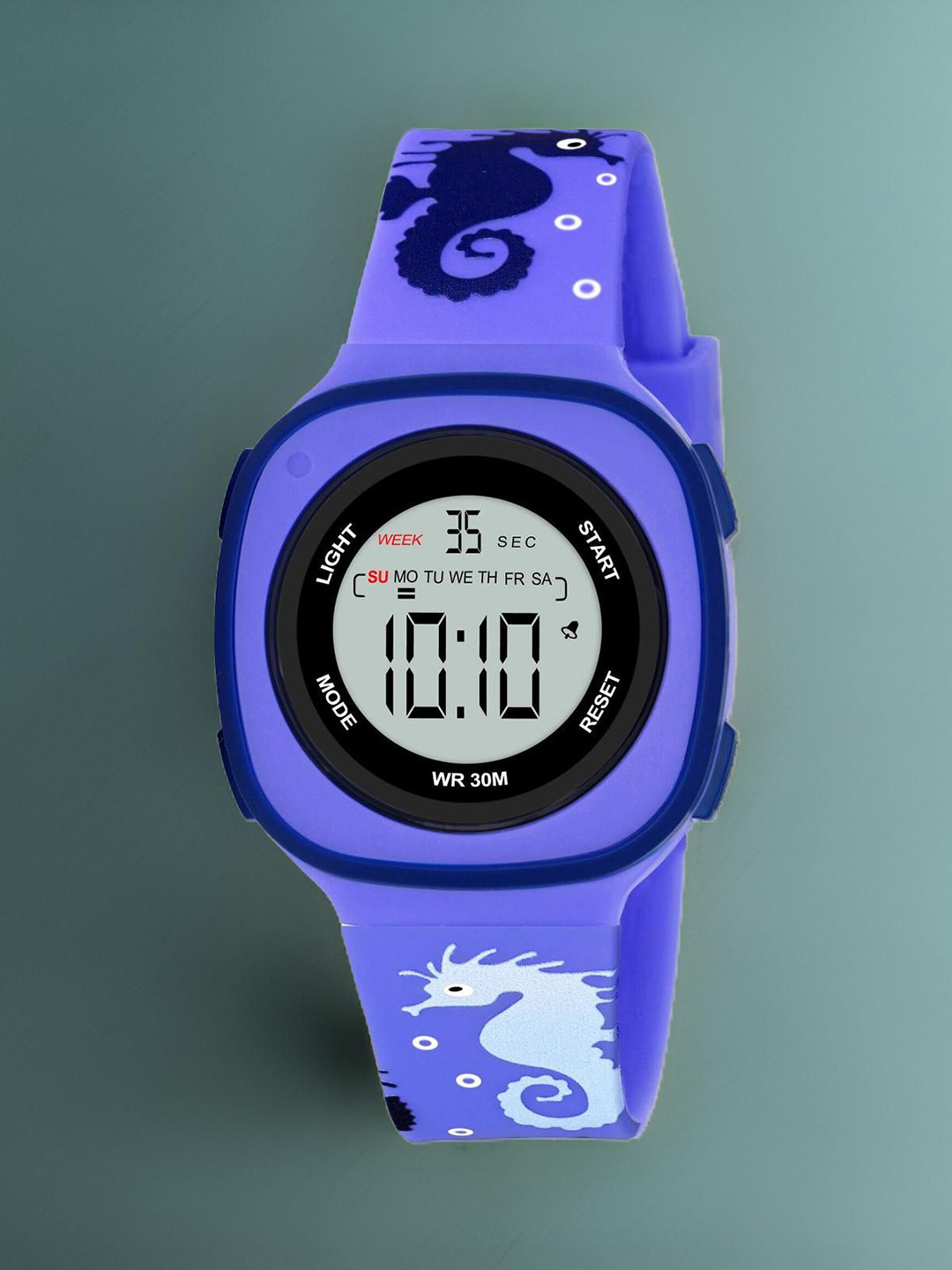 Otage Kids Textured Straps Digital Multi Function Watch 2207-Square-Lavender