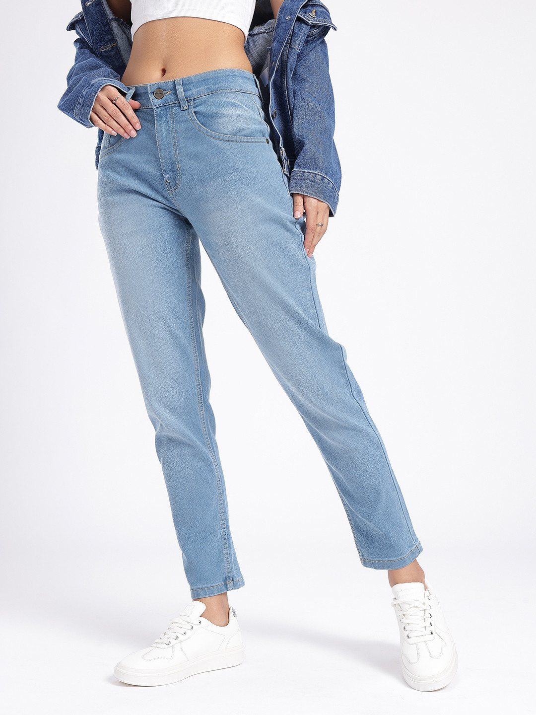 glitchez Women Relaxed Fit Light Fade Stretchable Jeans