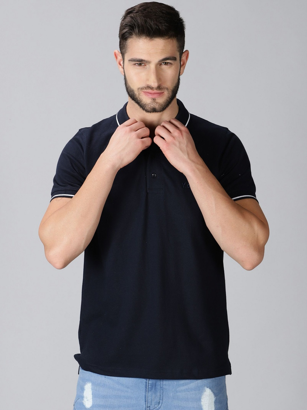 Y.O.U Polo Collar Pure Cotton Bio Finish T-shirt