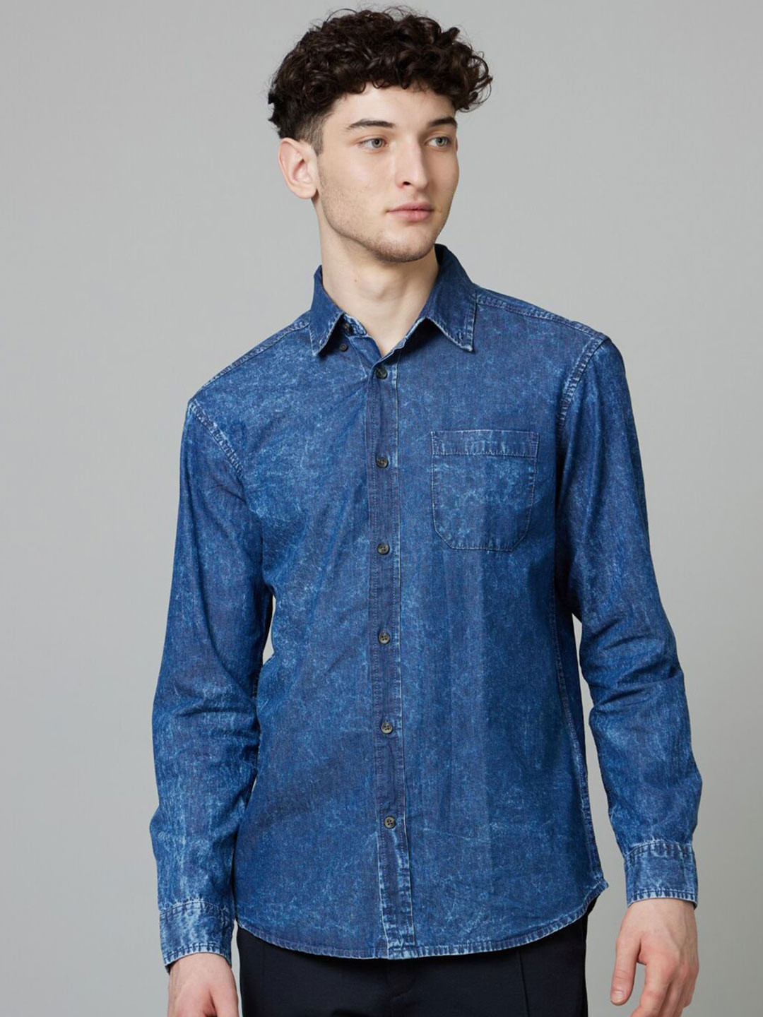Celio Faded Regular Fit Cotton Shirt