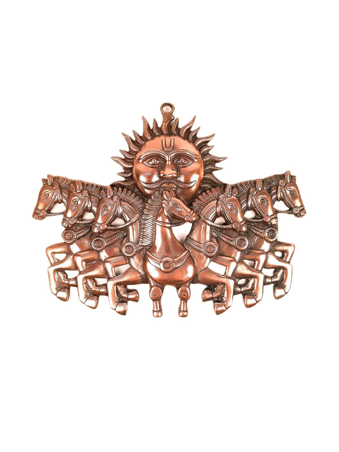 apka mart Bronze 7 Running Horse With Sun Wall Decor
