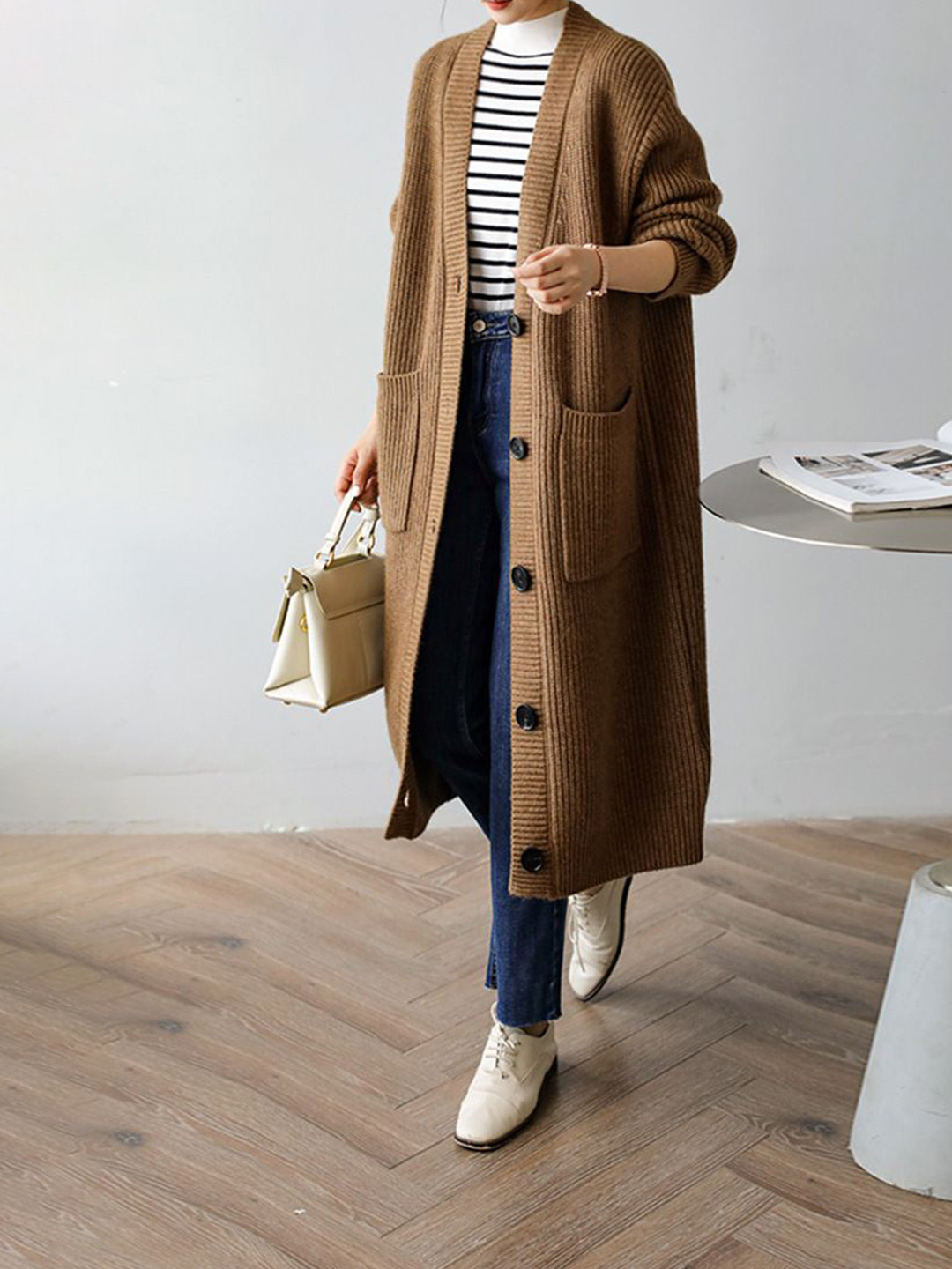 bebe V-Neck Longline Shrug