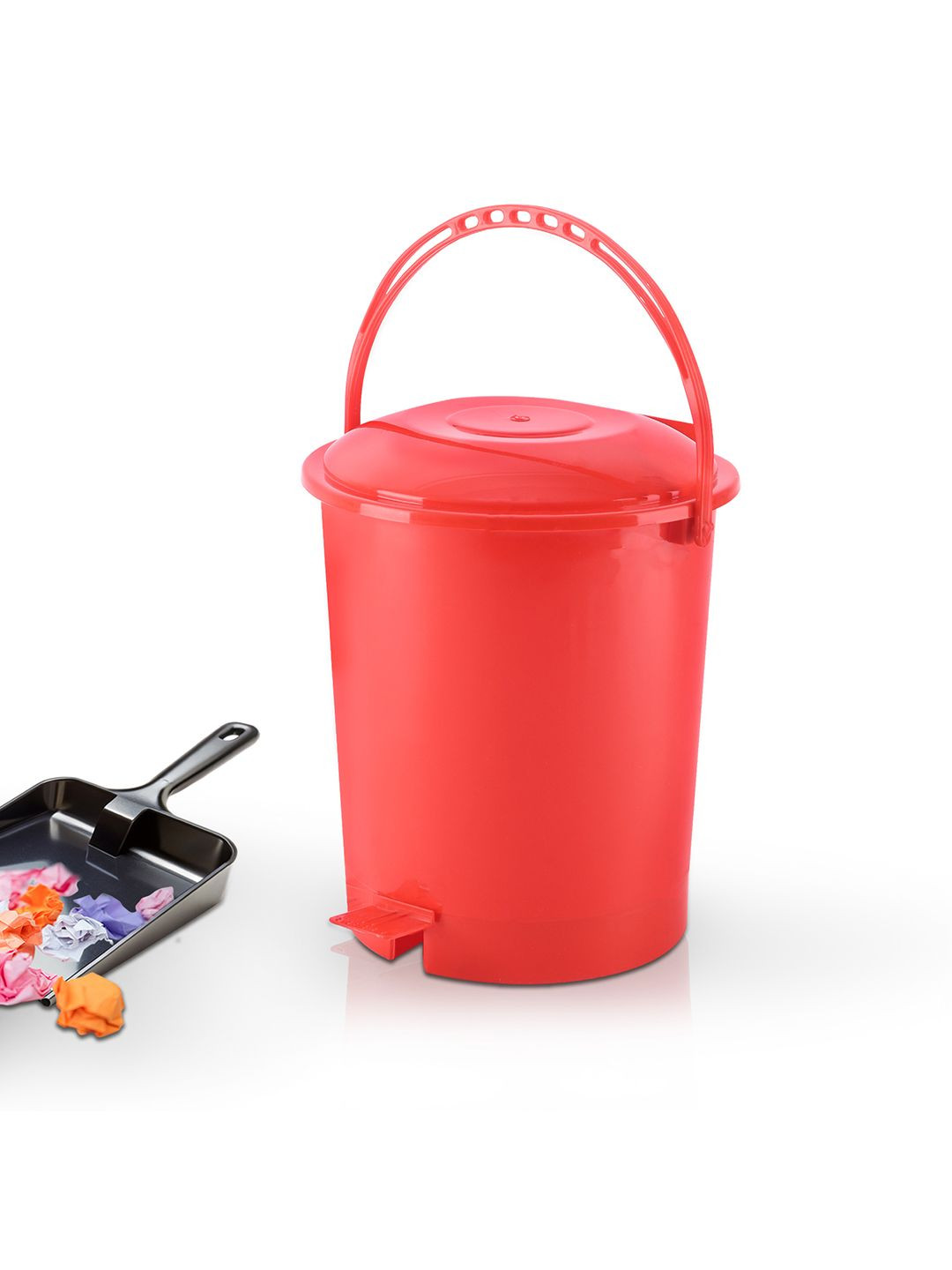 Kuber Industries Red Plastic 10 Ltr Kitchen Dustbin