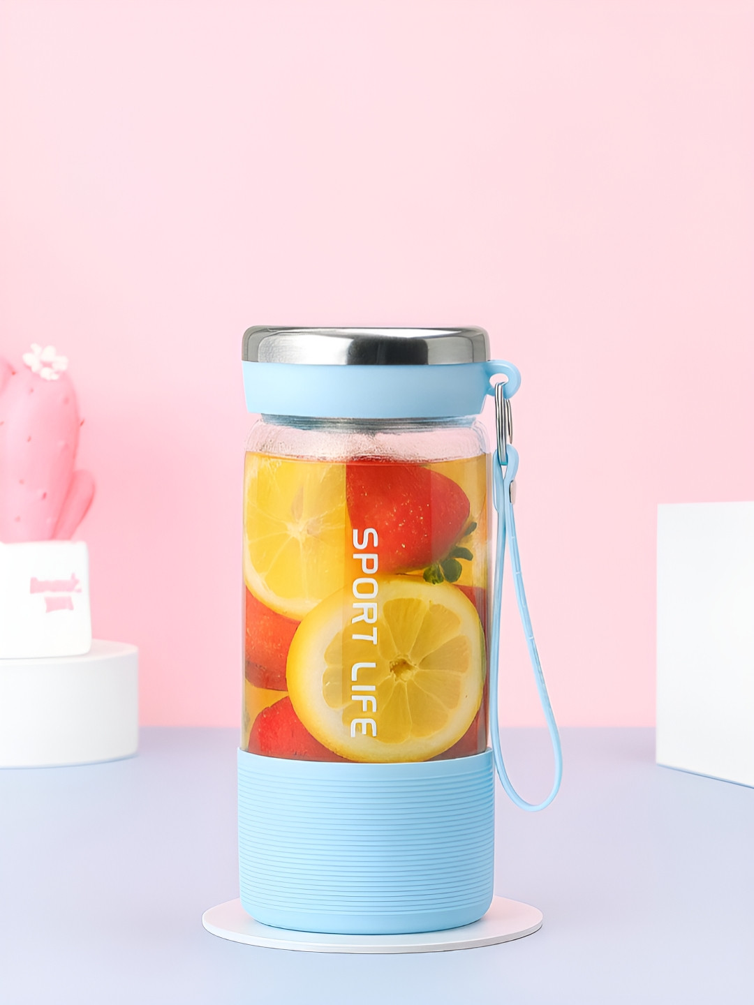 YELONA Blue Double Wall Vacuum Water Bottle-450 Ml