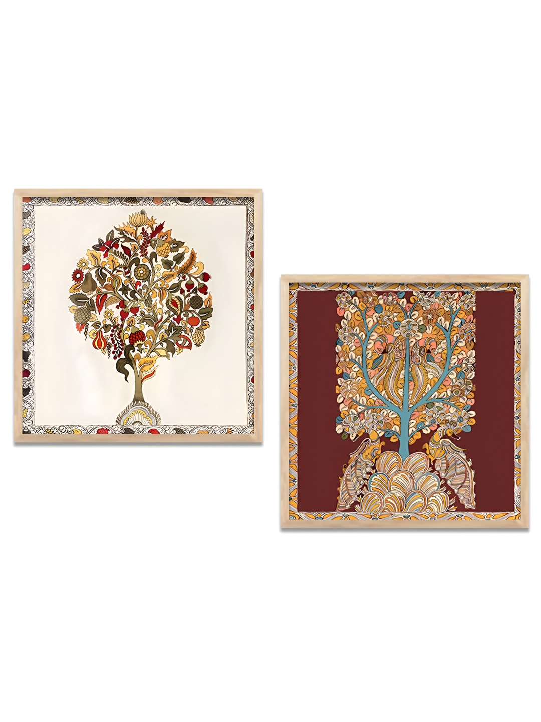 Kotart Brown 2 Pieces Traditional Wall Art  With Frame Home Decor Wall Paintings