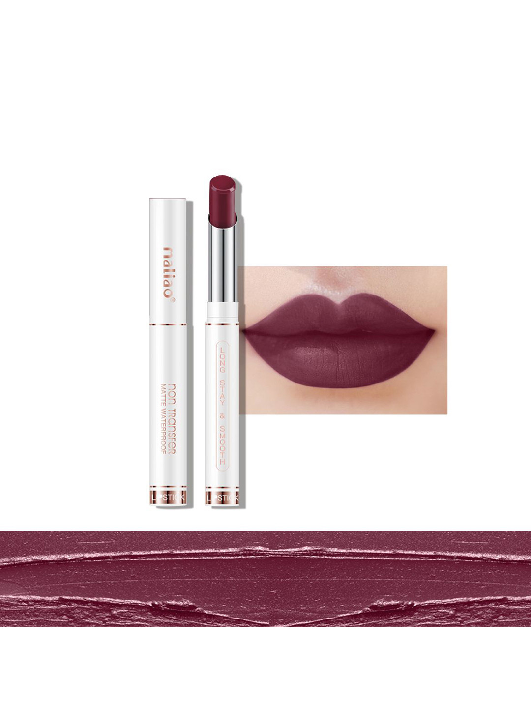 Maliao Non-Transfer Matte Finish Long Lasting & Smooth Lipstick 3.8 g- Wine 114