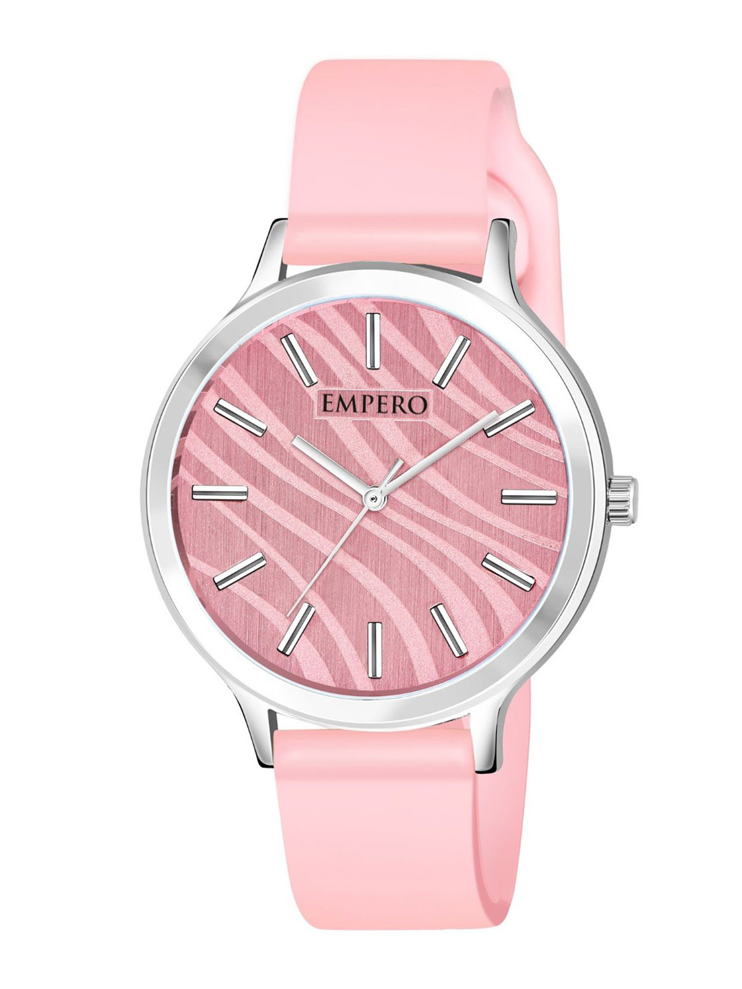 EMPERO Women Analogue Watch EAB68 Baby Pink Silicone