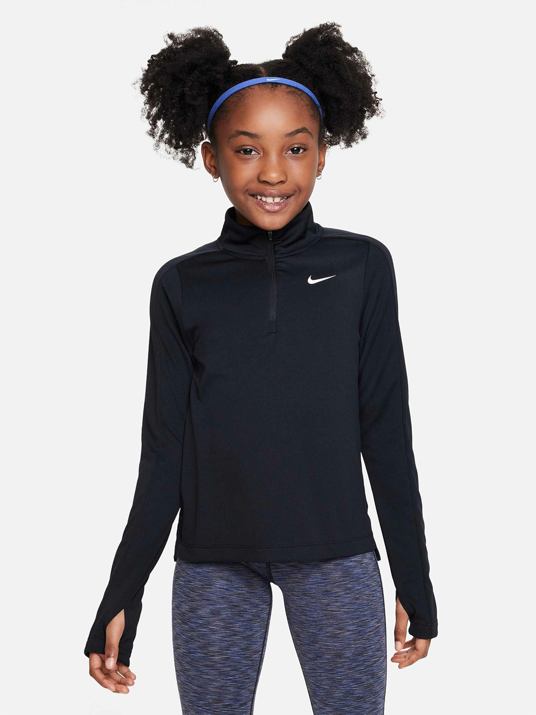 Nike Girls' Dri-FIT Long-Sleeve 1/4-Zip Top